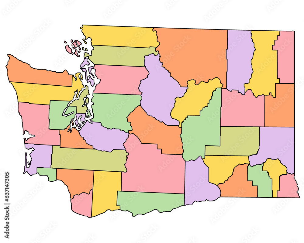 Washington DC administrative map. counties map of Washington dc with