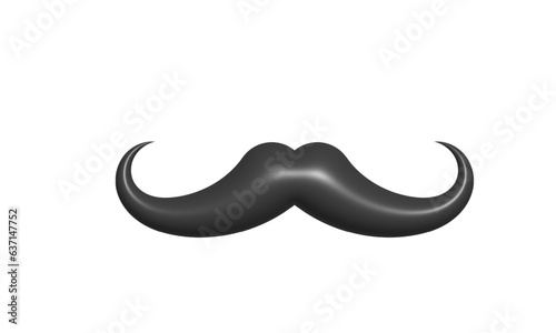 3d mustache with transparent background,