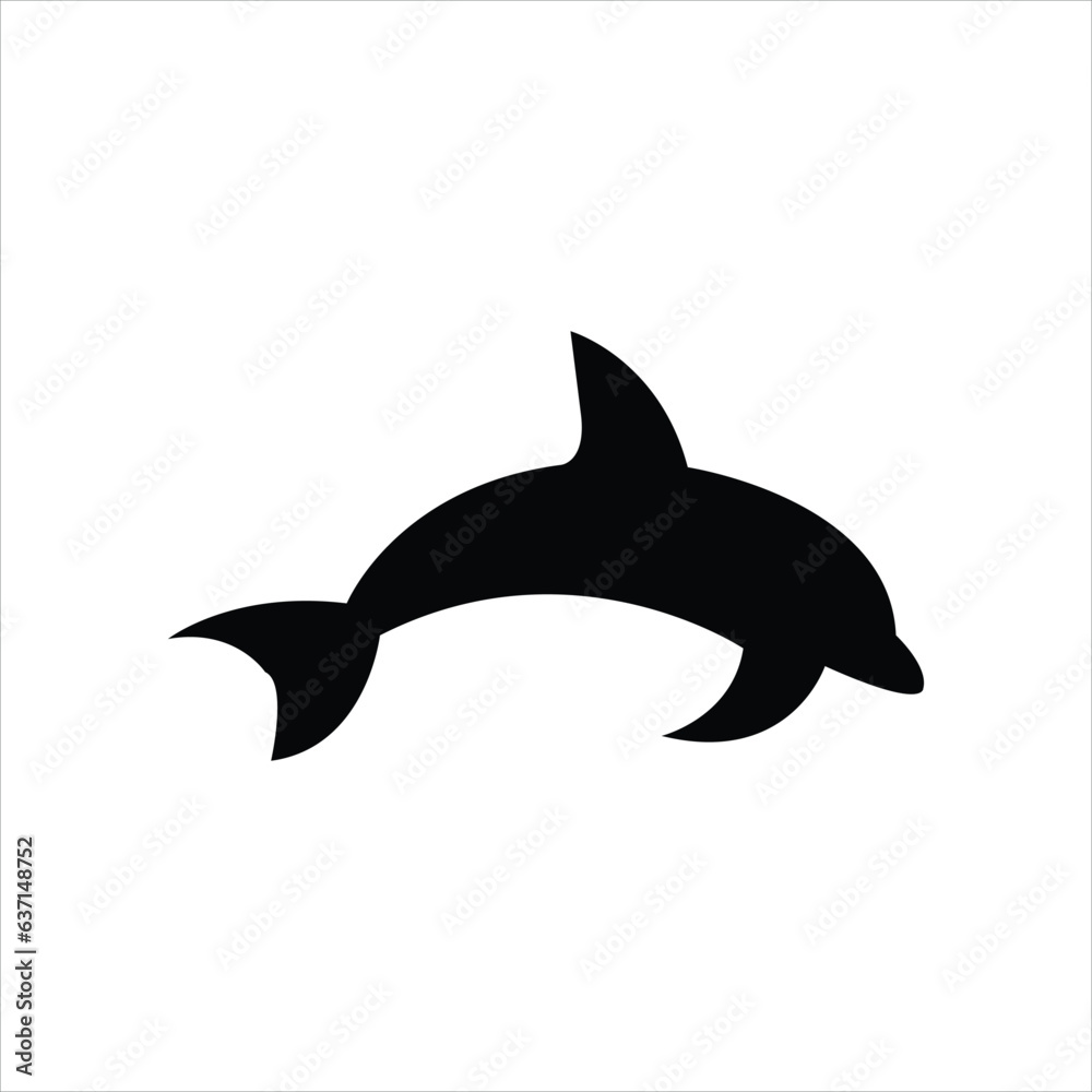 Dolphin Aquatic Mammal Vector flat illustration on white background..eps