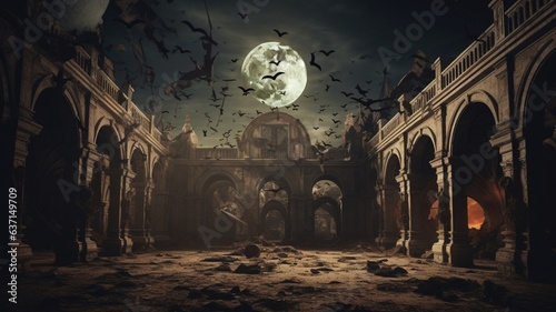 Halloween background spooky night with evil pumpkin © Irfan Hameed