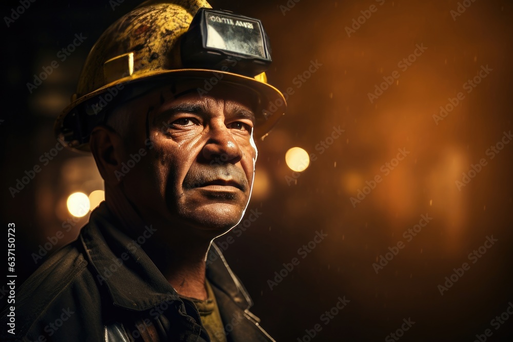 portrait of a worker in a mine after working on coal mine. Concept industrial engineer. portrait of a worker in a mine after working on coal mine. Concept industrial engineer.