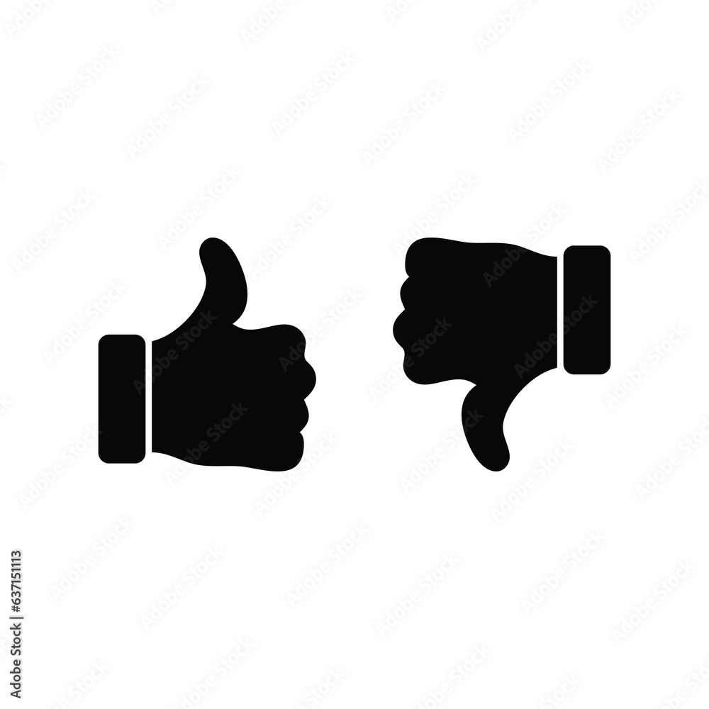 Like, dislike icon. Flat design. vector flat illustration on white background..eps Like, dislike icon. Flat design. vector flat illustration on white background..eps