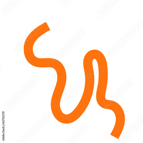 Orange doodle squiggly lines vector 