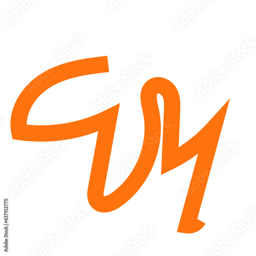 Orange doodle squiggly lines vector 