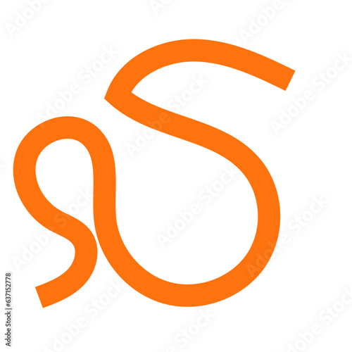 Orange doodle squiggly lines vector 
