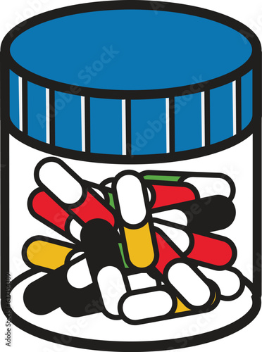 Medicine Bottle Full of Tablets and Pills
