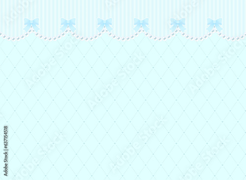 リボンとパールがついたファンシーなフレーム背景