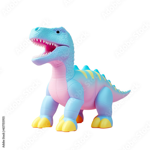Plastic dinosaur alone on transparent background © TheWaterMeloonProjec