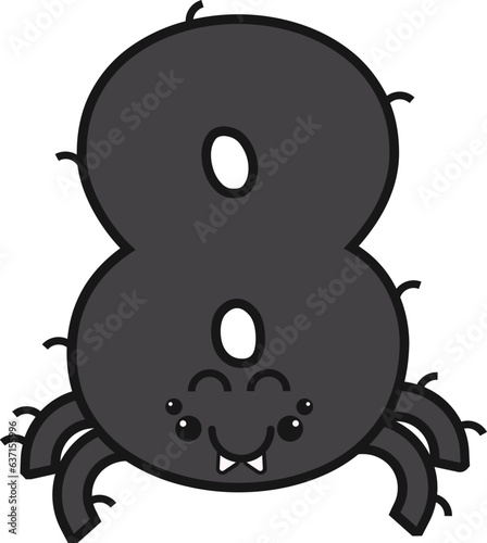 8 number with spider character
