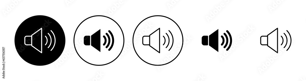 Speaker icon set. volume icon vector. loudspeaker icon vector. sound symbol Speaker icon set. volume icon vector. loudspeaker icon vector. sound symbol