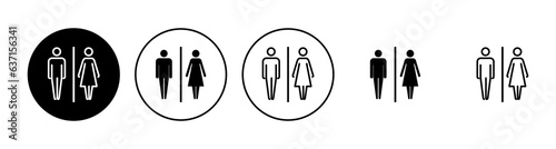 Toilet icon set. restrooms icon vector. bathroom sign. wc, lavatory
