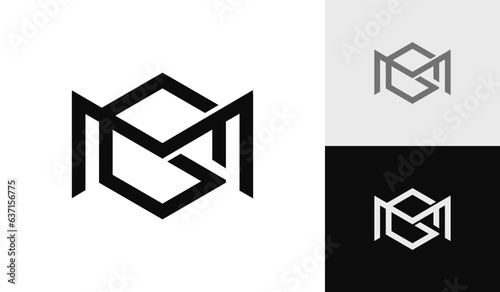 Letter MG initial hexagon monogram logo design