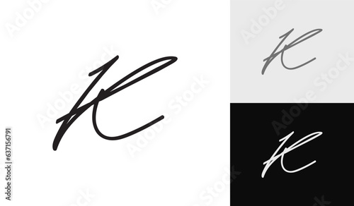 Signature letter K  logo design