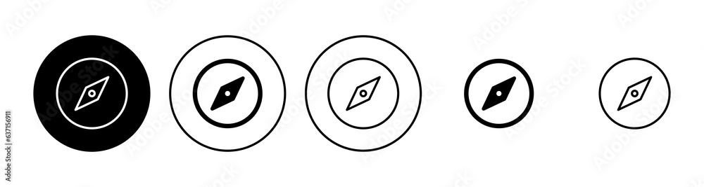 Compass icon set. arrow compass icon vector Compass icon set. arrow compass icon vector