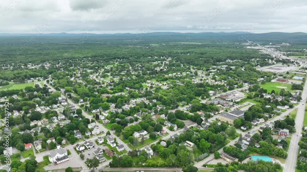 Drone shot of Bangor, Maine's sprawling rural neighborhoods. Drone shot of Bangor, Maine's sprawling rural neighborhoods.