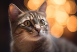 a cute cat on a blurred background