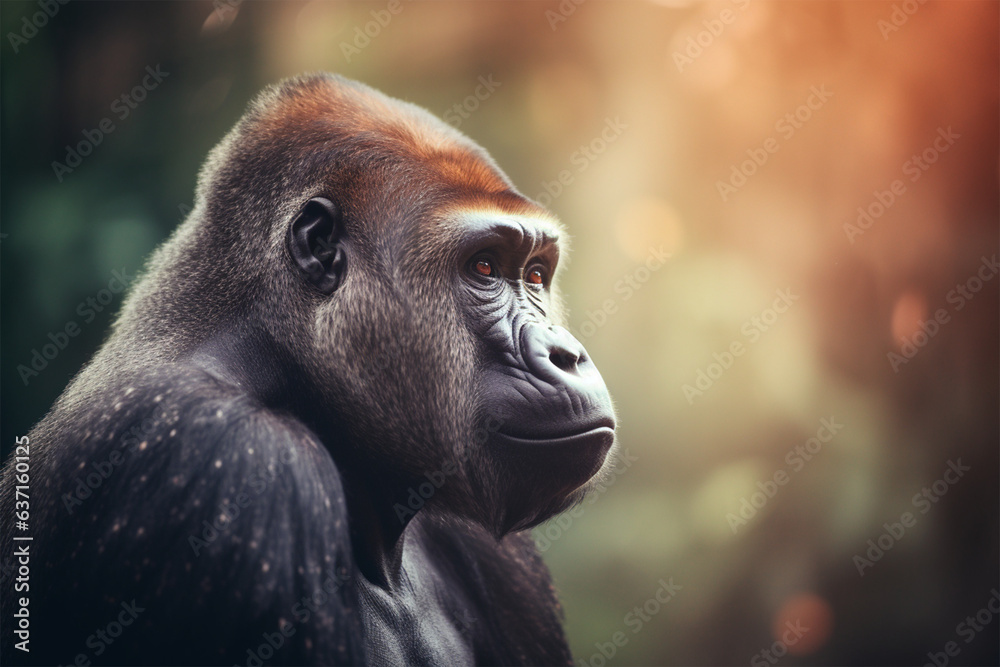 a cool gorilla with a blurred background