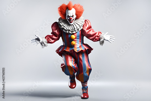 Portrait of a scary clown. Generative AI