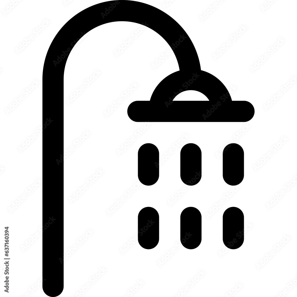 Shower head in outline icon. Bathroom, shower room, hotel service Shower head in outline icon. Bathroom, shower room, hotel service