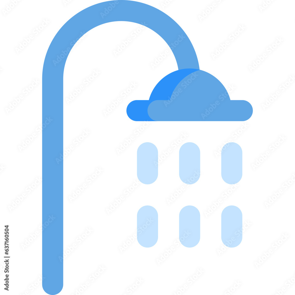 Shower head in flat icon. Bathroom, shower room, hotel service Shower head in flat icon. Bathroom, shower room, hotel service