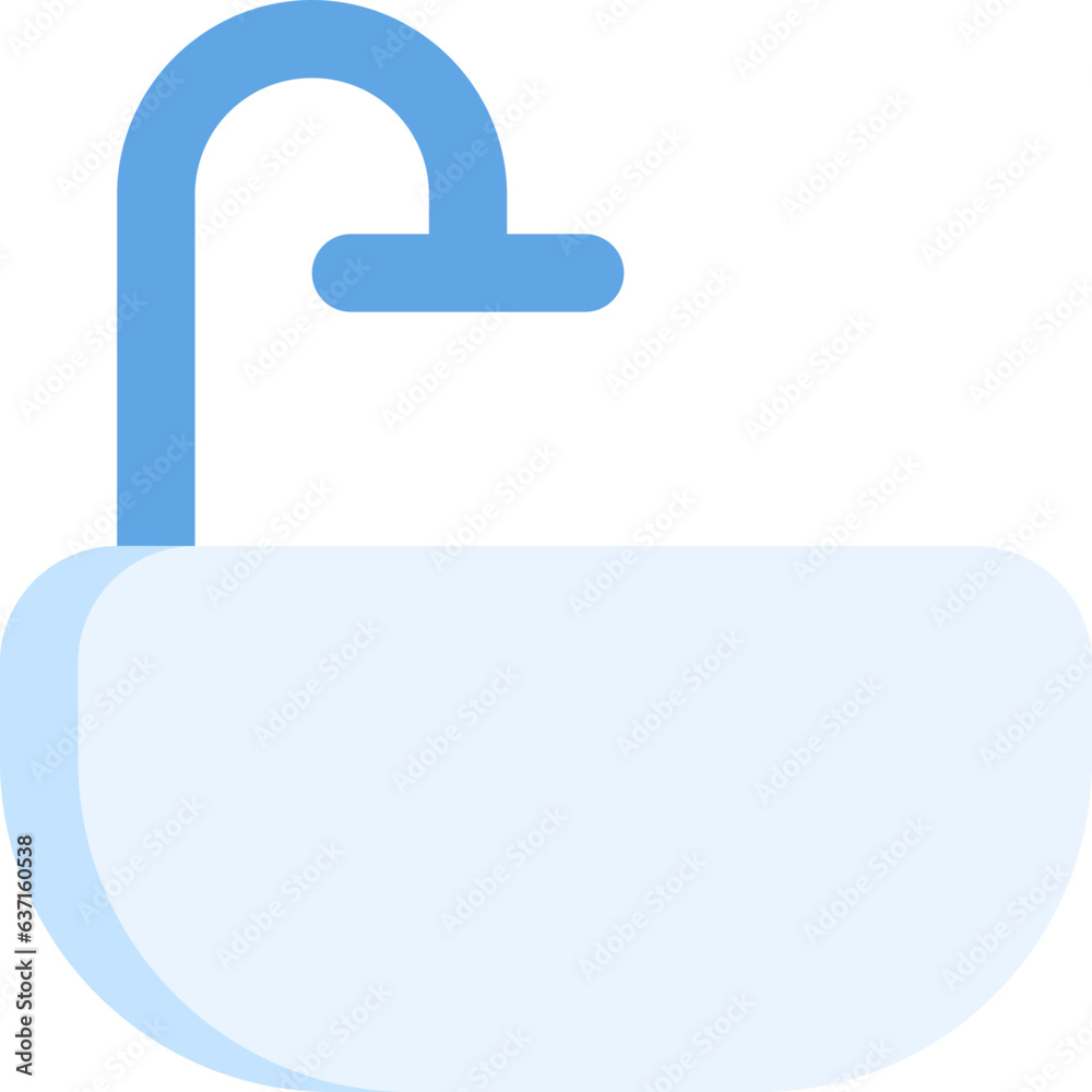 Bathtub in flat icon. Hotel service, bathroom, bathing Bathtub in flat icon. Hotel service, bathroom, bathing