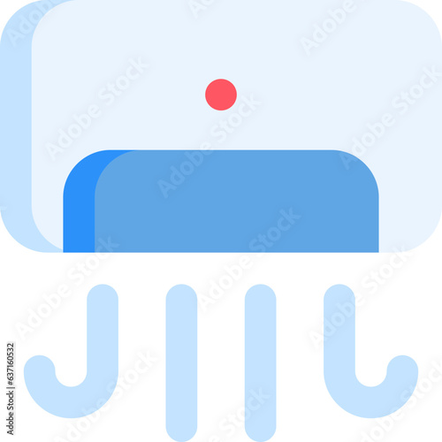Air conditioner in flat icon. AC, cooler, summer