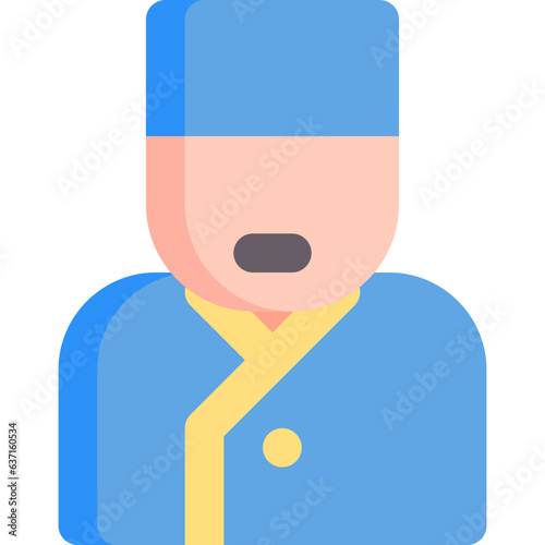 Bellboy in flat icon. Porter, employee, professional, bellman