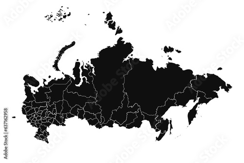 Abstract Russia Silhouette Detailed Map
