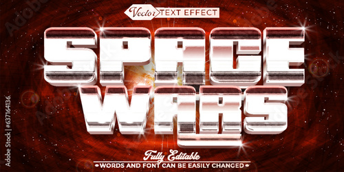Red Shiny Space Wars Vector Editable Text Effect Template