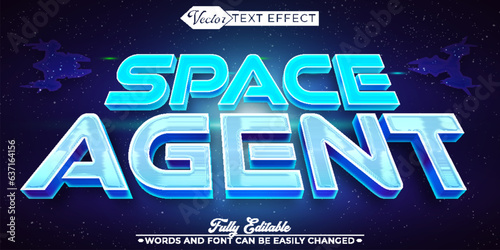 Futuristic Blue Space Agent Vector Editable Text Effect Template