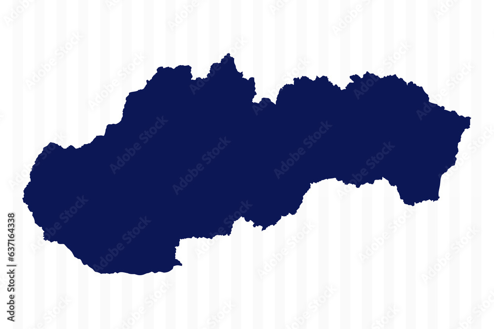 Flat Simple Slovakia Vector Map