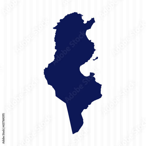 Flat Simple Tunisia Vector Map