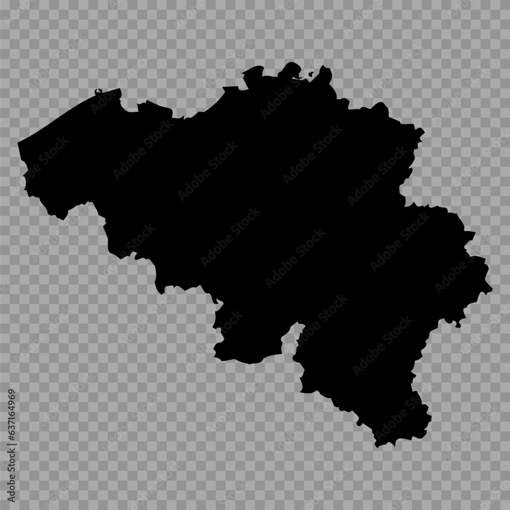 Transparent Background Belgium Simple map