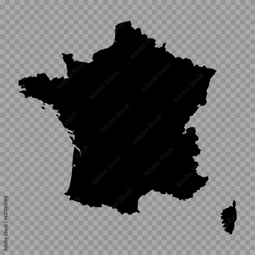 Transparent Background France Simple map
