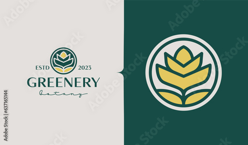 Leaf Flower Plant Logo Template. Universal creative premium symbol. Vector illustration. Creative Minimal design template. Symbol for Corporate Business Identity © Guna Studio