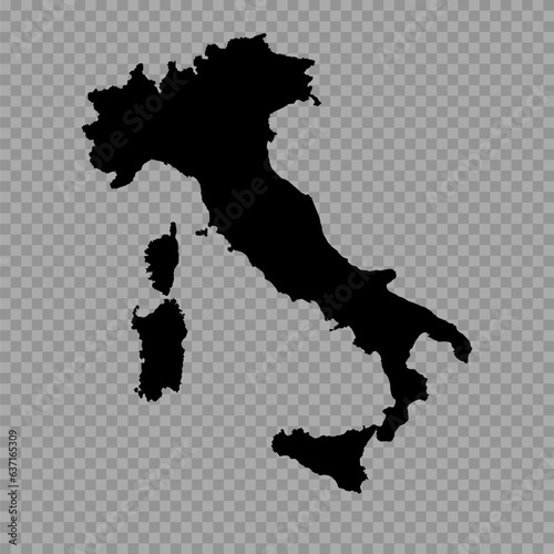 Transparent Background Italy Simple map