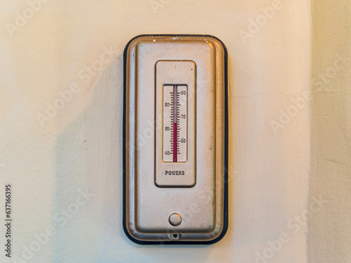 Close up shot of antique Thermostat