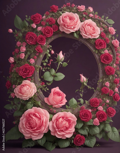 Blossom Rose Wreath   Generative AI