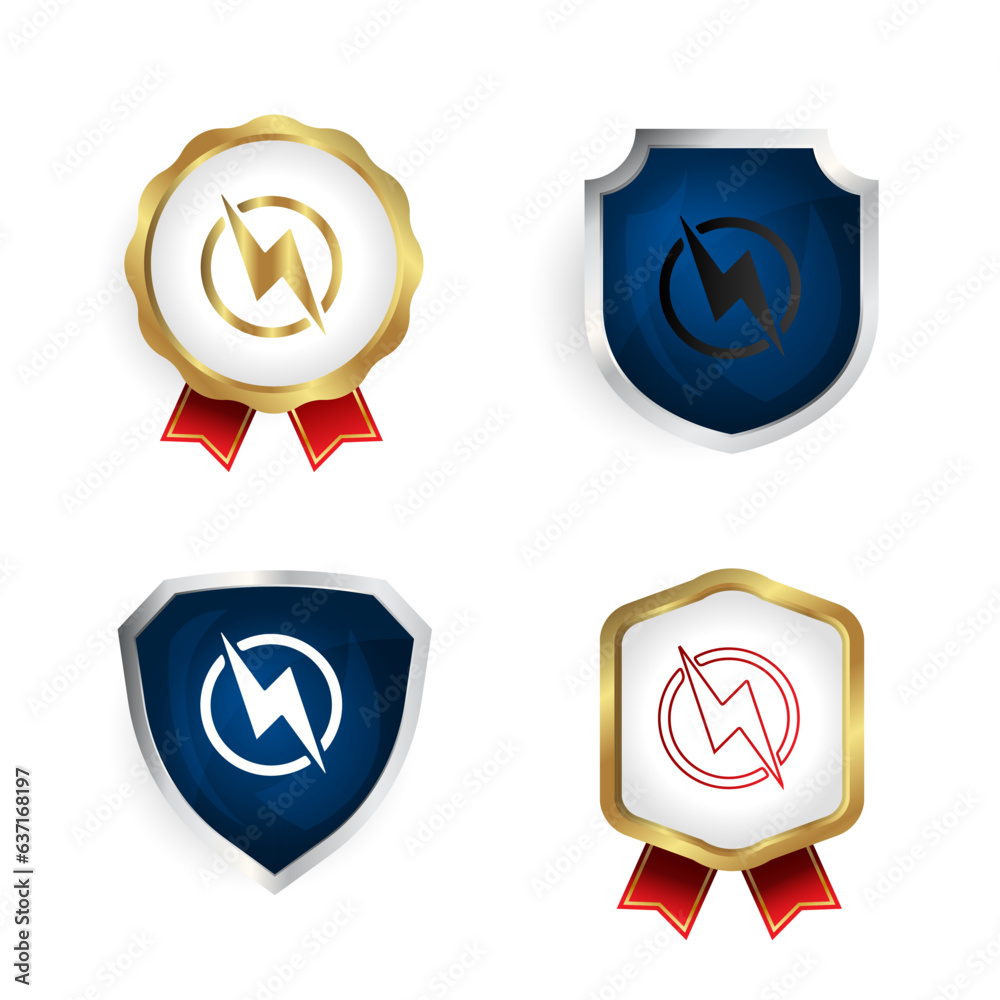 Abstract Electricity Badge and Label Collection Abstract Electricity Badge and Label Collection