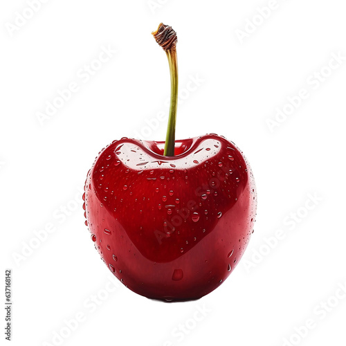 red cherry isolated on white photo