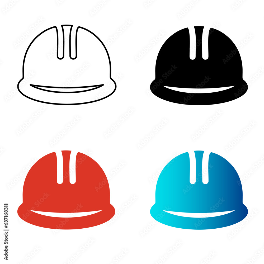 Fototapeta premium Abstract Engineer Hard Hat Silhouette Illustration