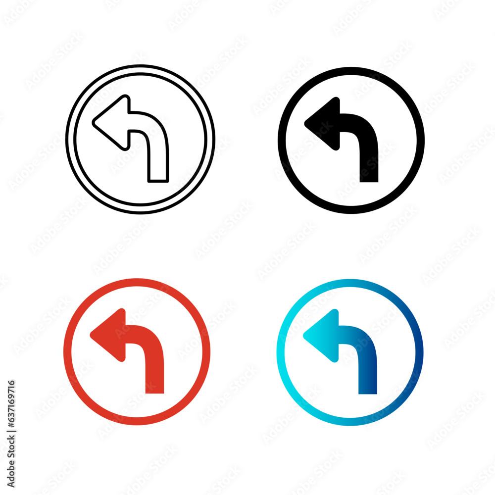 Abstract Left Turn Silhouette Illustration Abstract Left Turn Silhouette Illustration