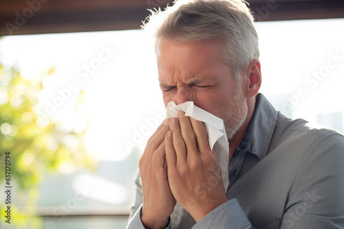 Man sneezing (AI Generated) 