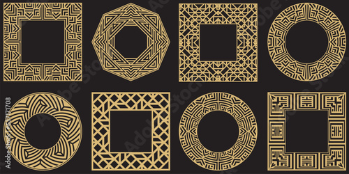 Circular decorative frames set.