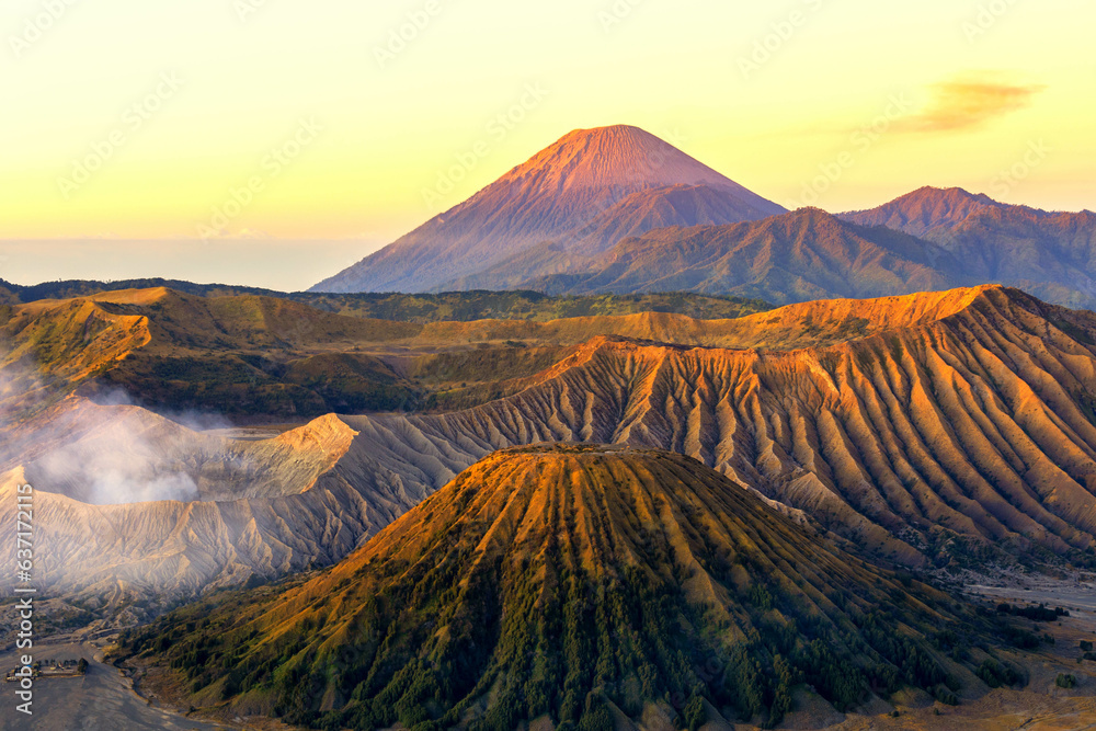 View point for the morning sunrise at Mount Bromo, an active volcano and part of the Tengger Range in East Java, Indonesia. in August 2023 View point for the morning sunrise at Mount Bromo, an active volcano and part of the Tengger Range in East Java, Indonesia. in August 2023
