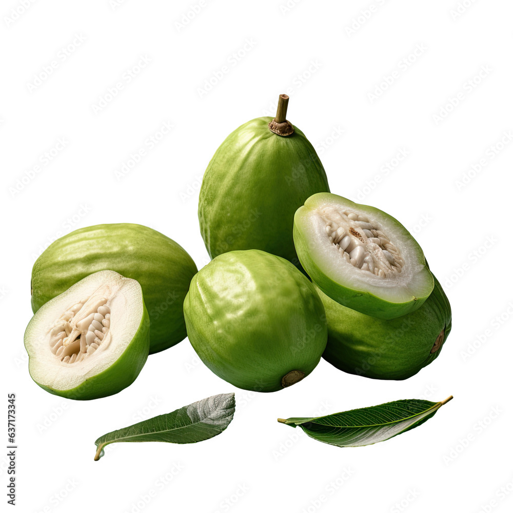 Feijoa fruits on a transparent background Feijoa fruits on a transparent background