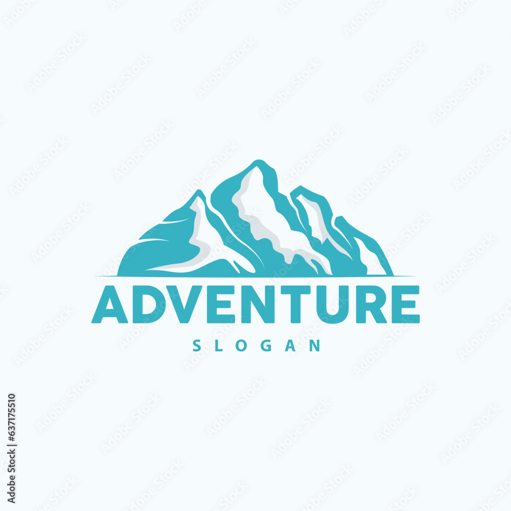 Mountain Nature Landscape Logo Simple Minimalist Design, Vector Illustration Symbol Template