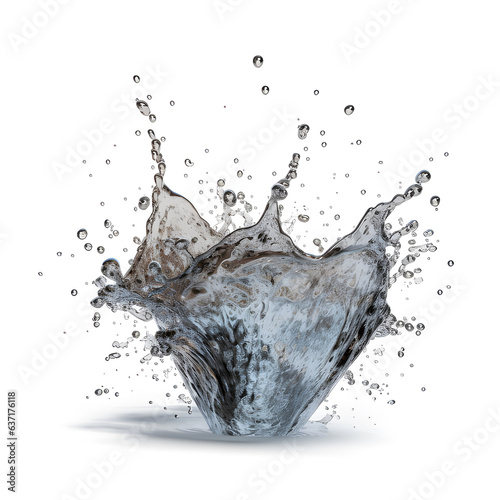 Water splash isolated on white background. AI generetive © sticker2you