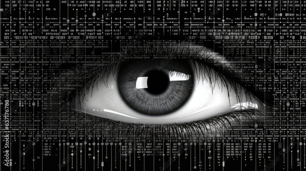 Foto de eye of code. eye of code. eye of the world. binary code. ascii ...