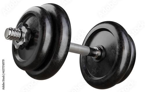 Papier peint 3d render of black metal dumbbell isolated.